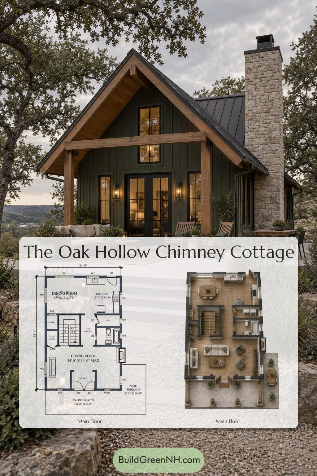 Oak Hollow Chimney Cottage Floor Plan