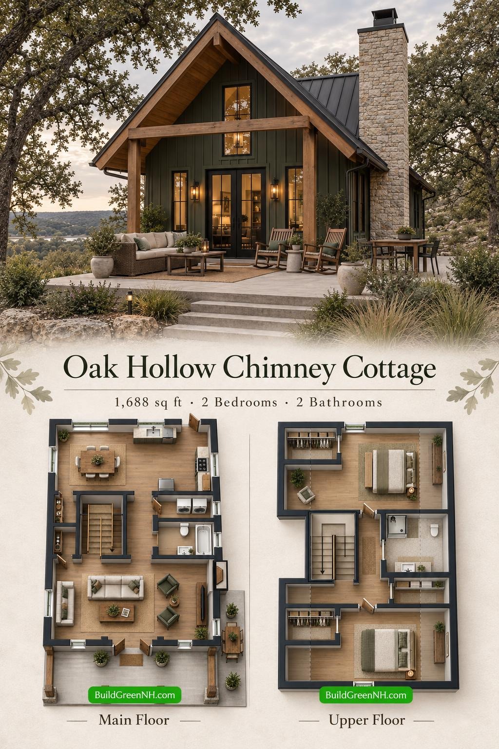 Oak Hollow Chimney Cottage Floor Plan