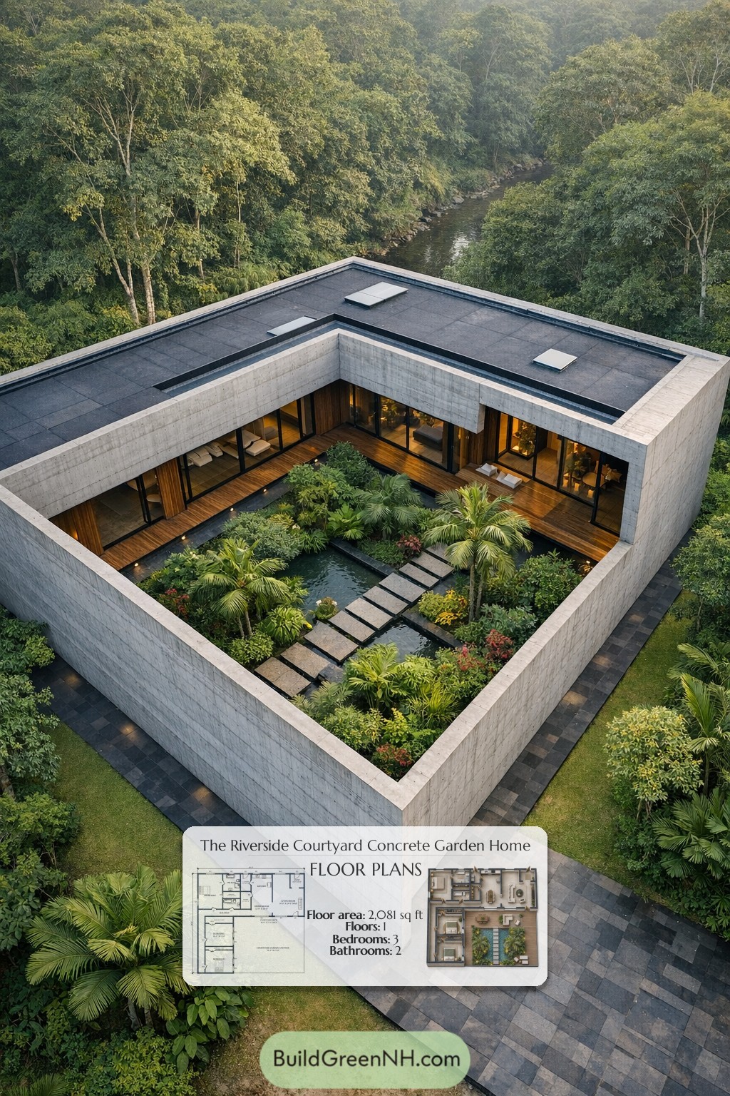 Window Frame Cement 60x56 ft 2,081 sqft 3-Bed 2-Bath Modern House Floor Plans: Riverside ...