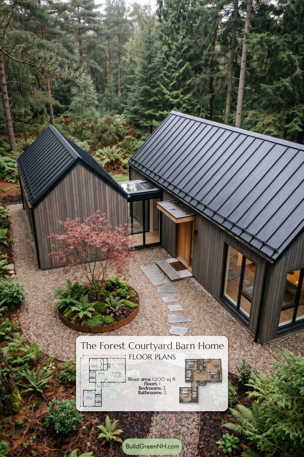Forest Courtyard Barn Home Floor Plan