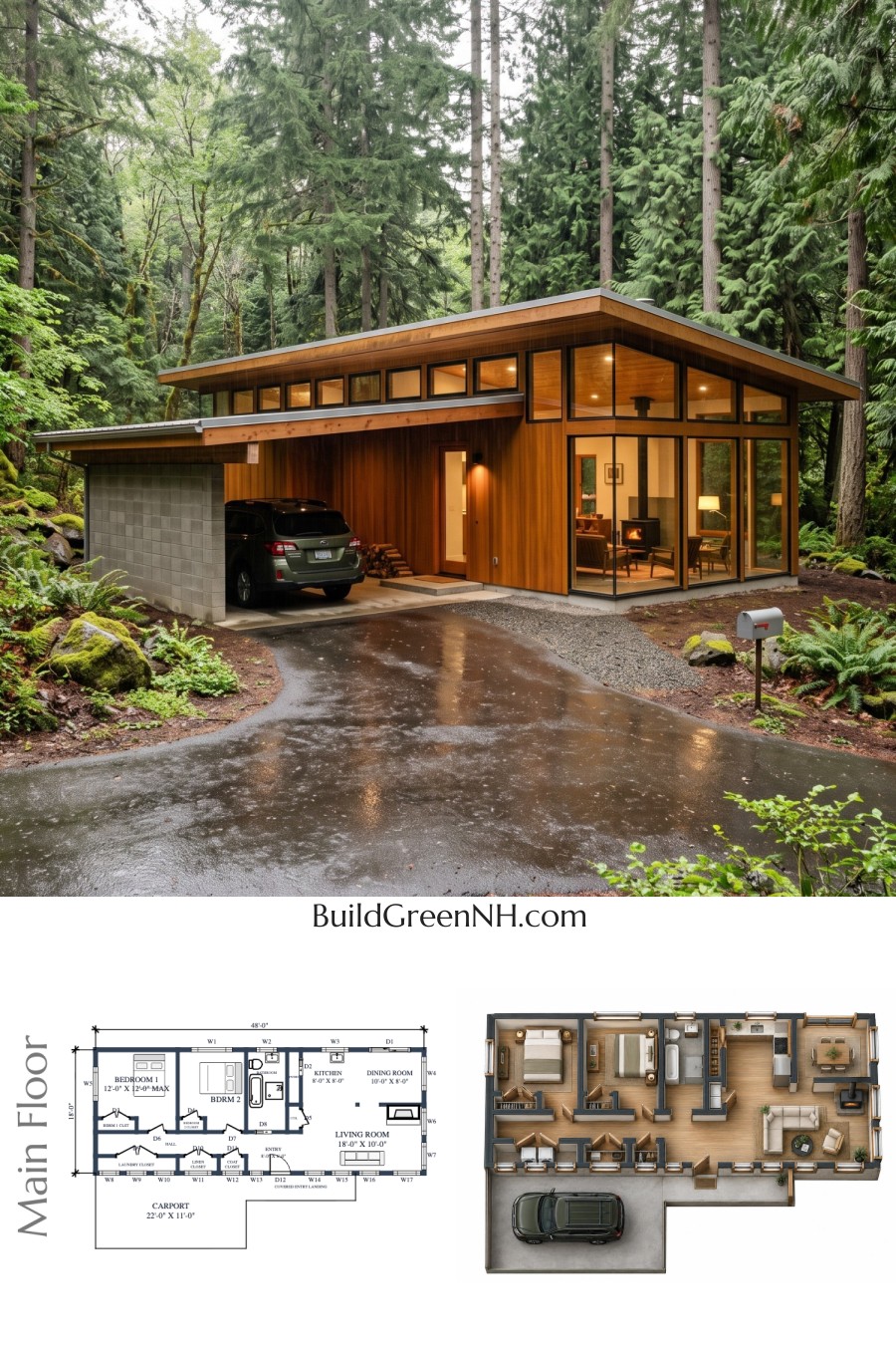 Cedar Canopy Usonian Home Floor Plan