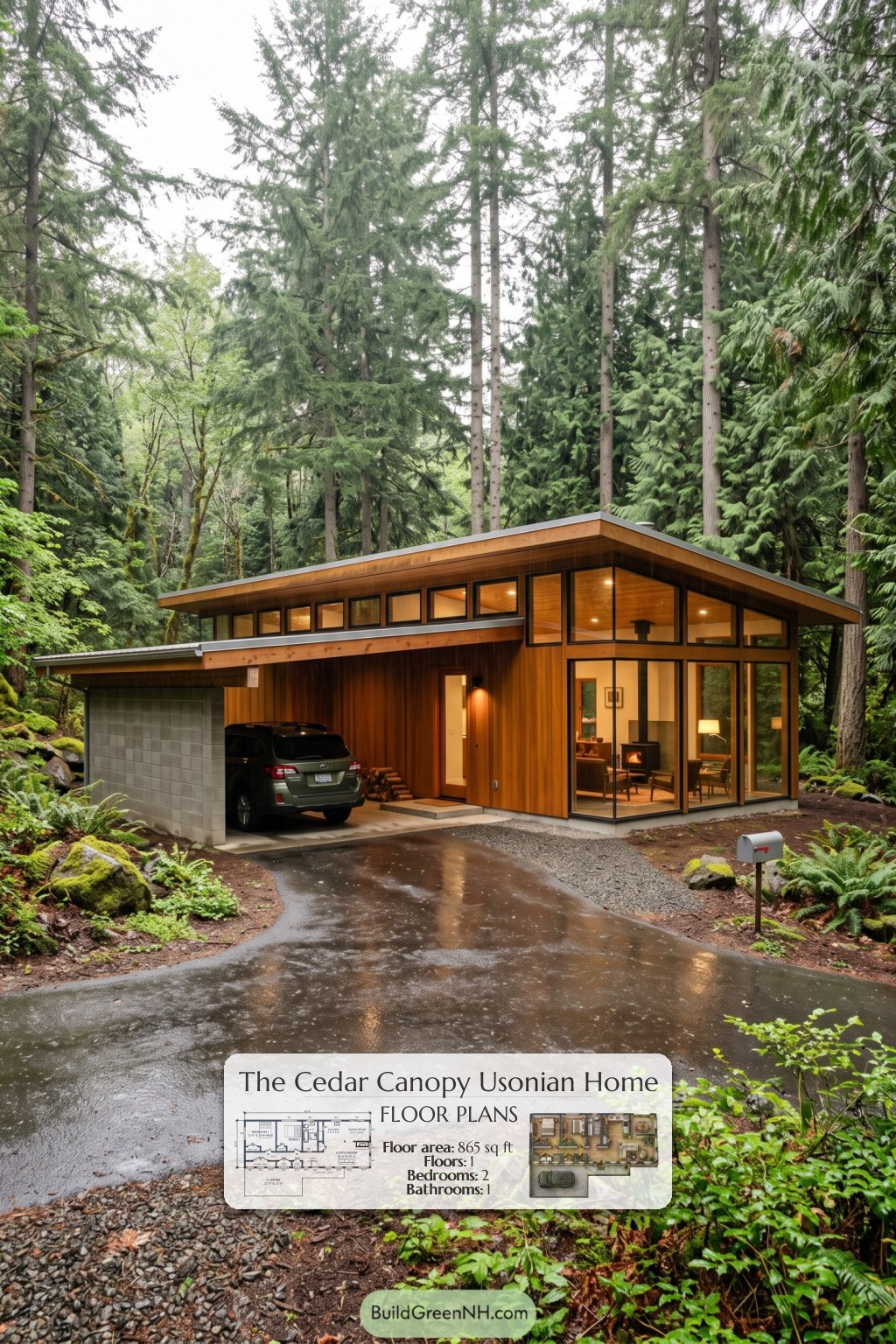 Cedar Canopy Usonian Home Floor Plan
