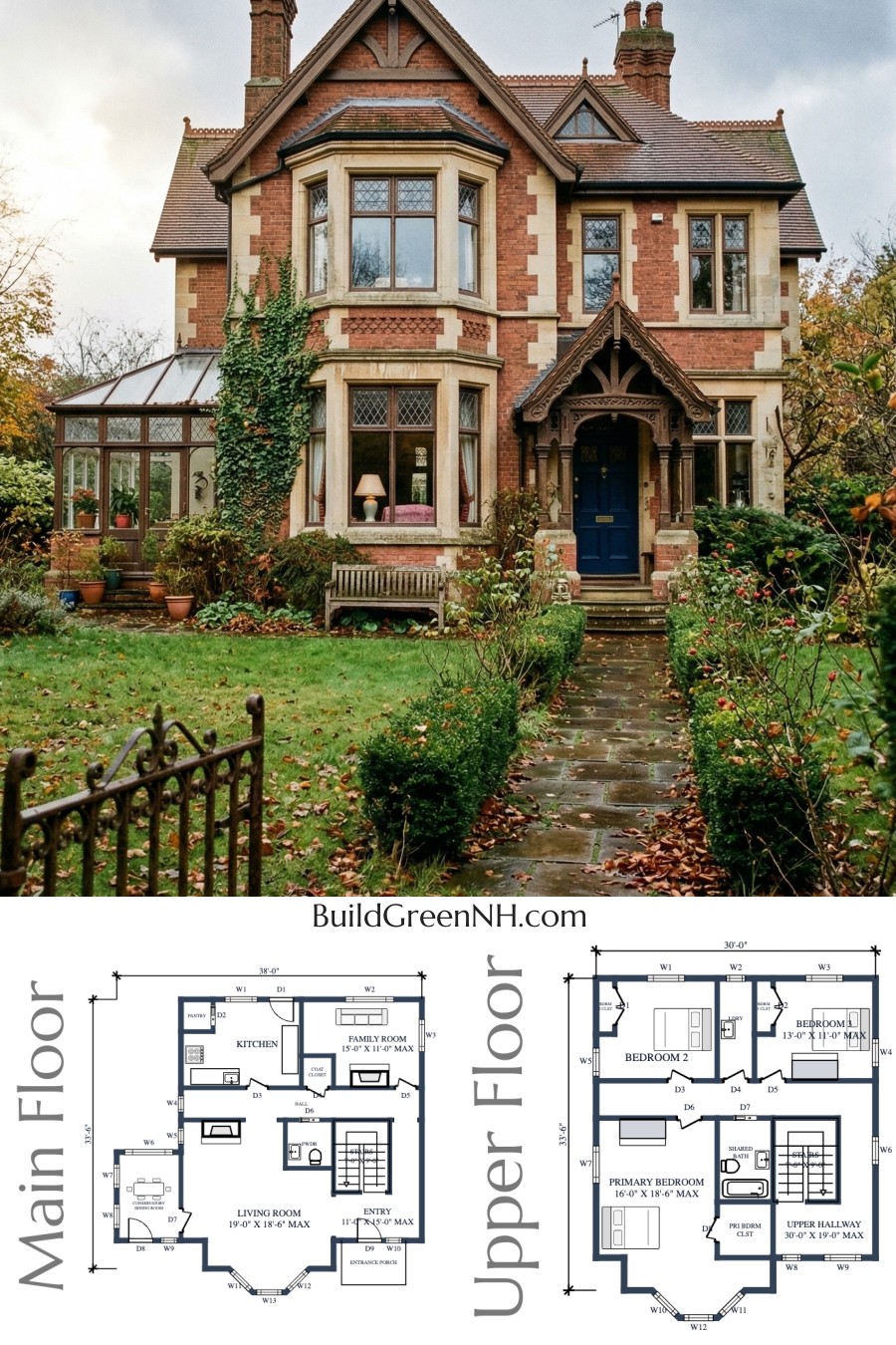 Ivyclad Gothic Revival House Floor Plan
