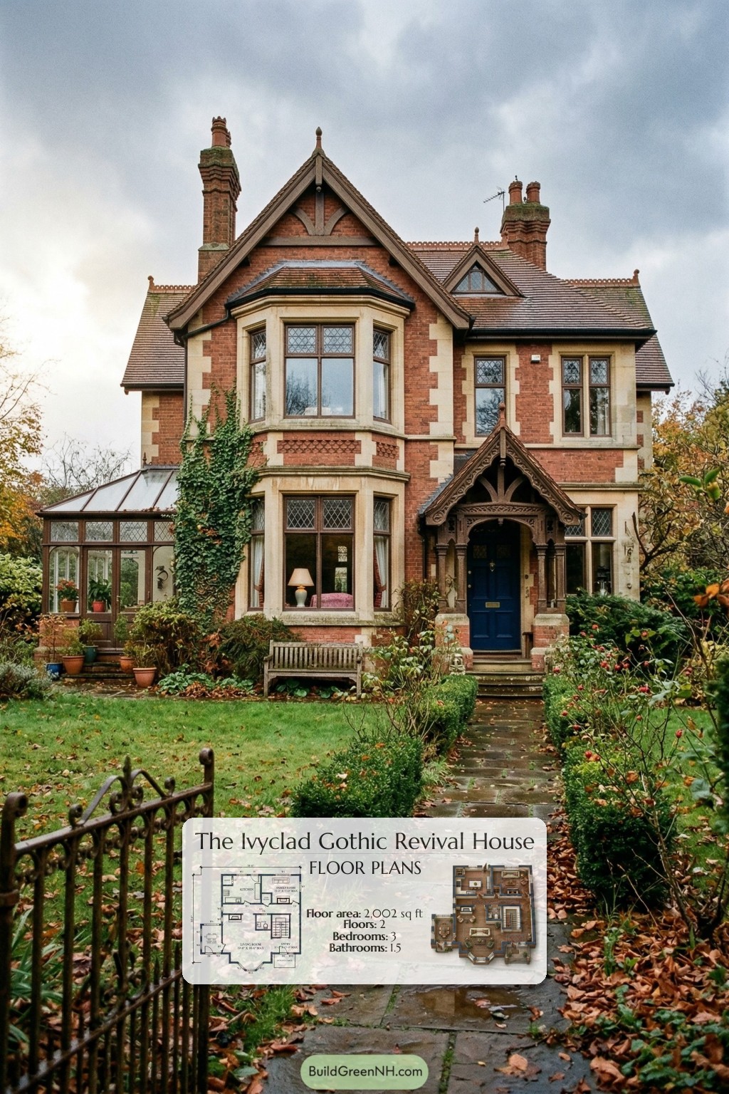 Ivyclad Gothic Revival House Floor Plan